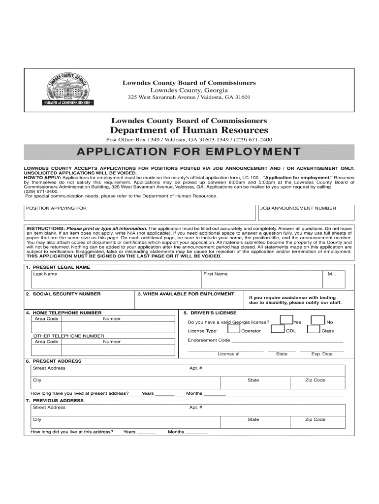 Emp of Lowndes County Form