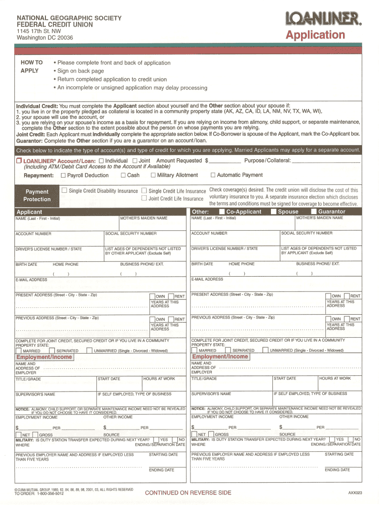 NATIONAL GEOGRAPHIC SOCIETY FEDERAL CREDIT UNION  Nationalgeographicfcu  Form