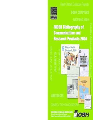 NIOSH Bibliography of Communication and Research Products Cdc Form