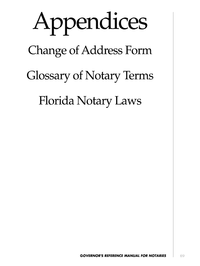 Florida Notary Address Change  Form