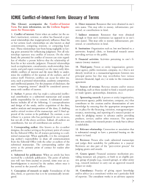 Icmje Form for Disclosure of Potential Conflicts of Interest