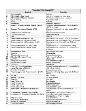 Iep Documents in Spanish  Form