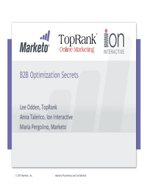 B2B Optimization Secrets Marketo  Form