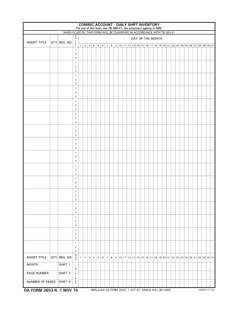  Da Form 2653 R 1974-2024