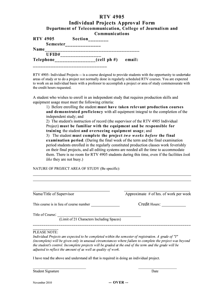  Individual Projects Approval Form Nov   Jou Ufl 2010-2024