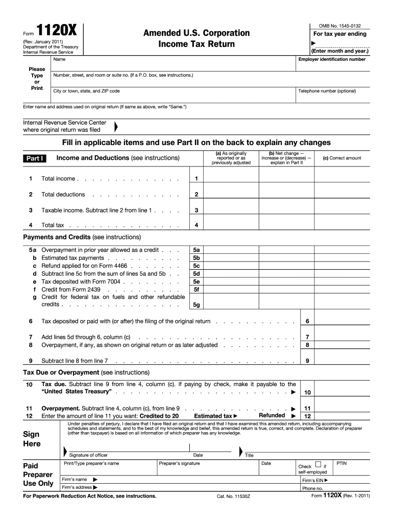 Form 1120x