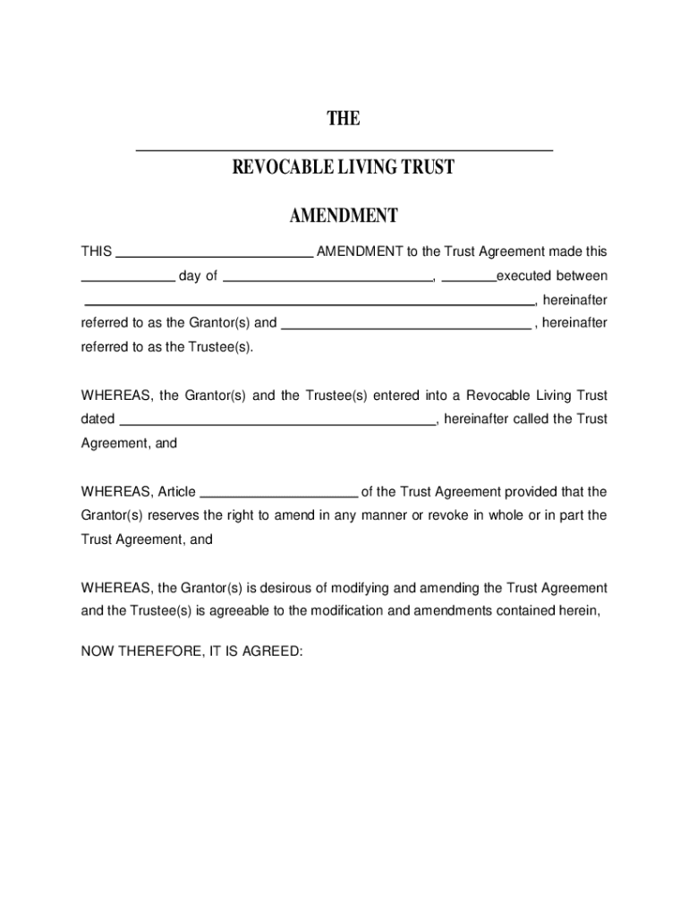 Trust Amendment  Form