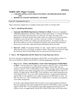 Form ADV Instructions for Part 1A Sec