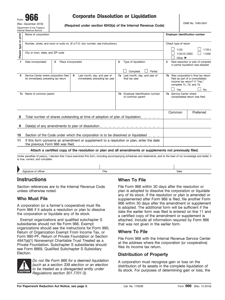  Form 966 2010