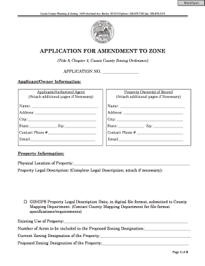 APPLICATION for AMENDMENT to ZONE Cassia County Cassiacounty  Form