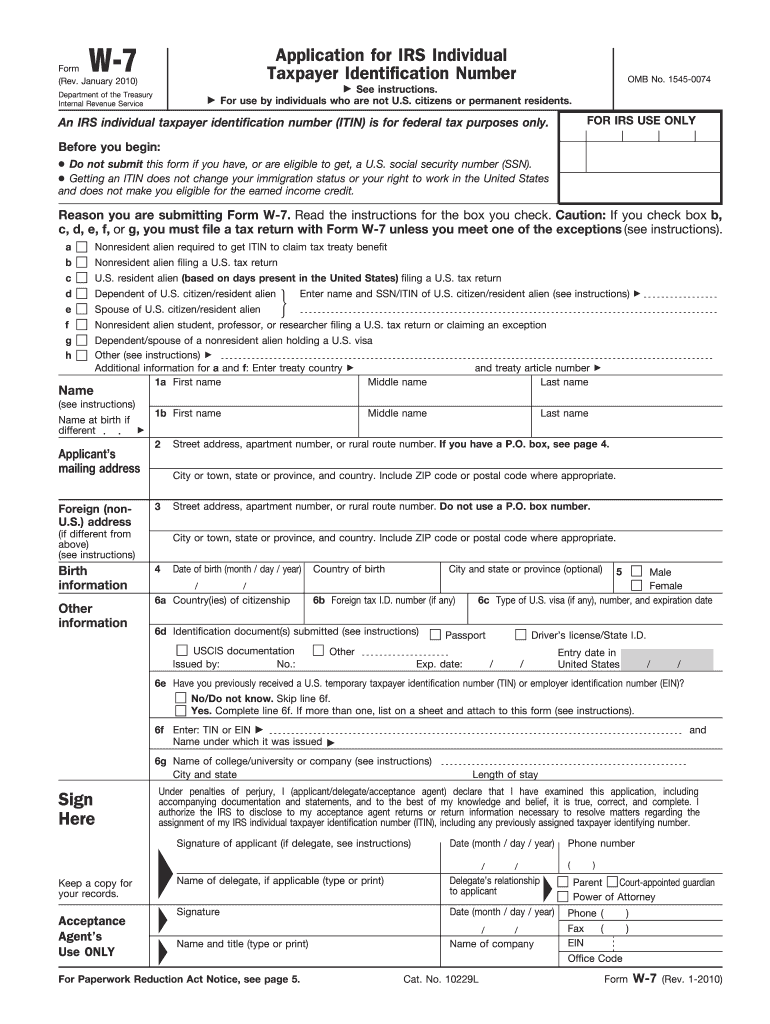 2011 W-7 form