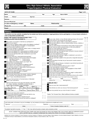 Ohsaa Physical Form