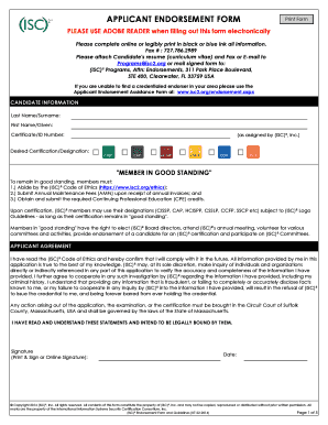 Cissp Endorsement Example  Form