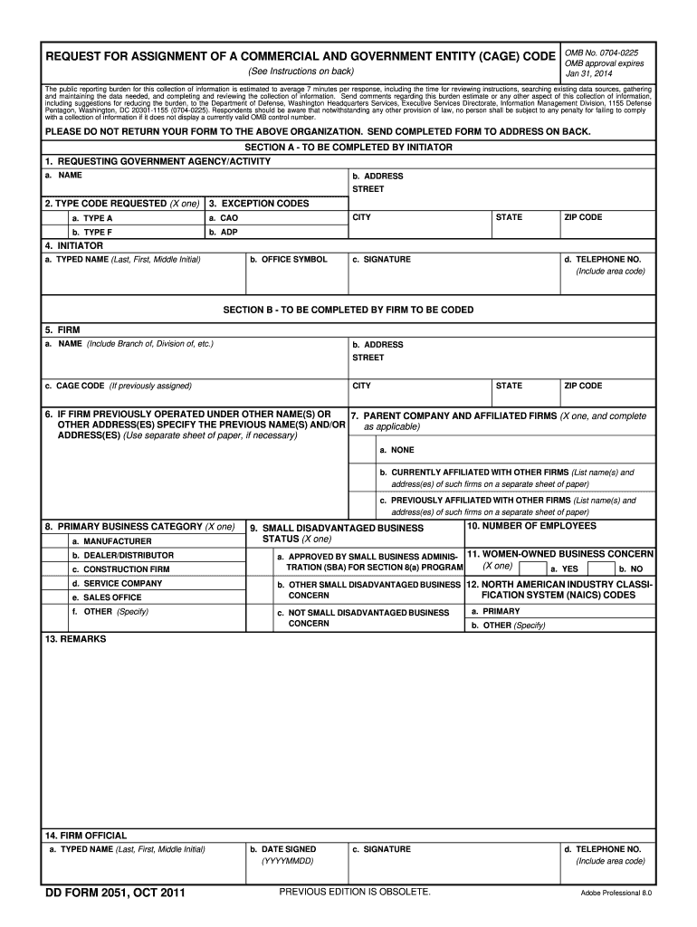  Form 2051 2011-2023