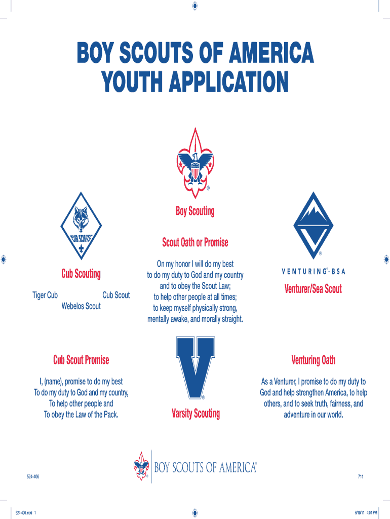 Fillable Bsa Youth Application  Form