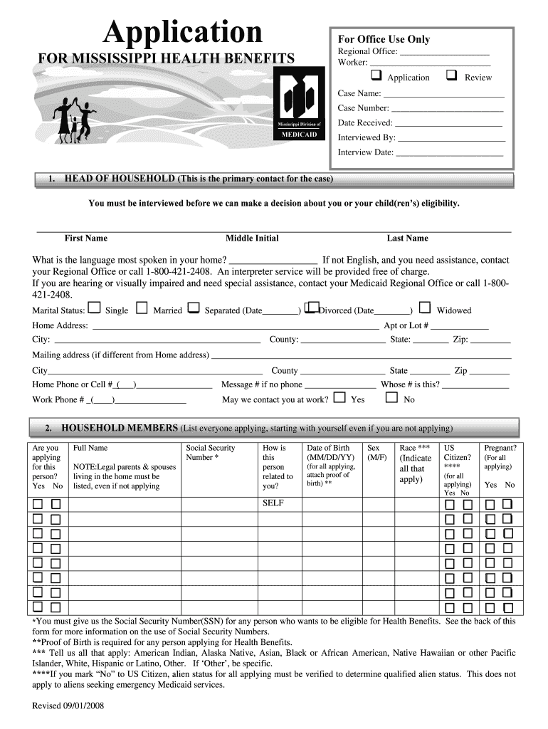 Application Medicaid Ms  Form
