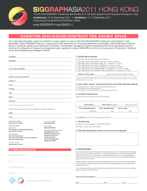EXHIBITOR APPLICATIONCONTRACT for EXHIBIT SIGGRAPH Siggraph  Form