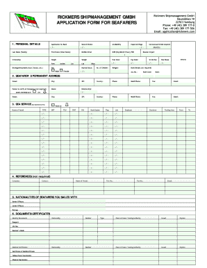Application Form for Seafarer