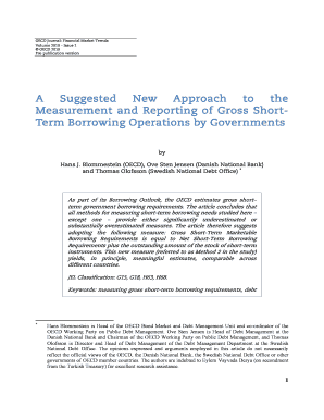 A Suggested New Approach to the Measurement and Reporting of Oecd  Form