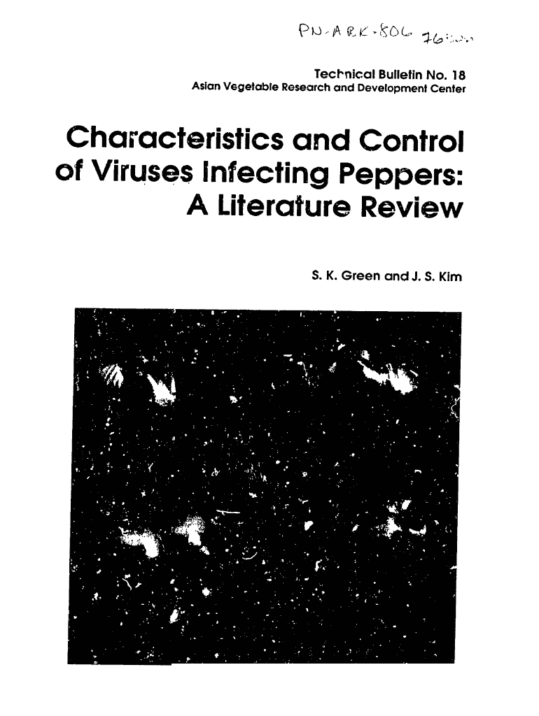 Characteristics and Control of Viruses Infecting Peppers a USAID PDF Usaid  Form
