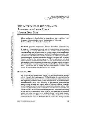 The Importance of the Normality Assumption in Large Public Health Data Sets  Form