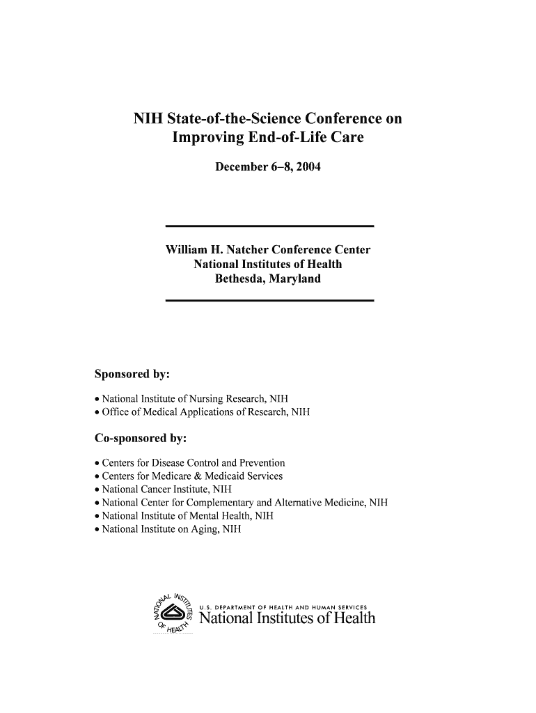 NIH State of the Science Conference on Improving Consensus Nih  Form