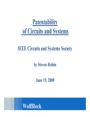 Patentability of Circuits and Systems Ieee Li Ieee  Form