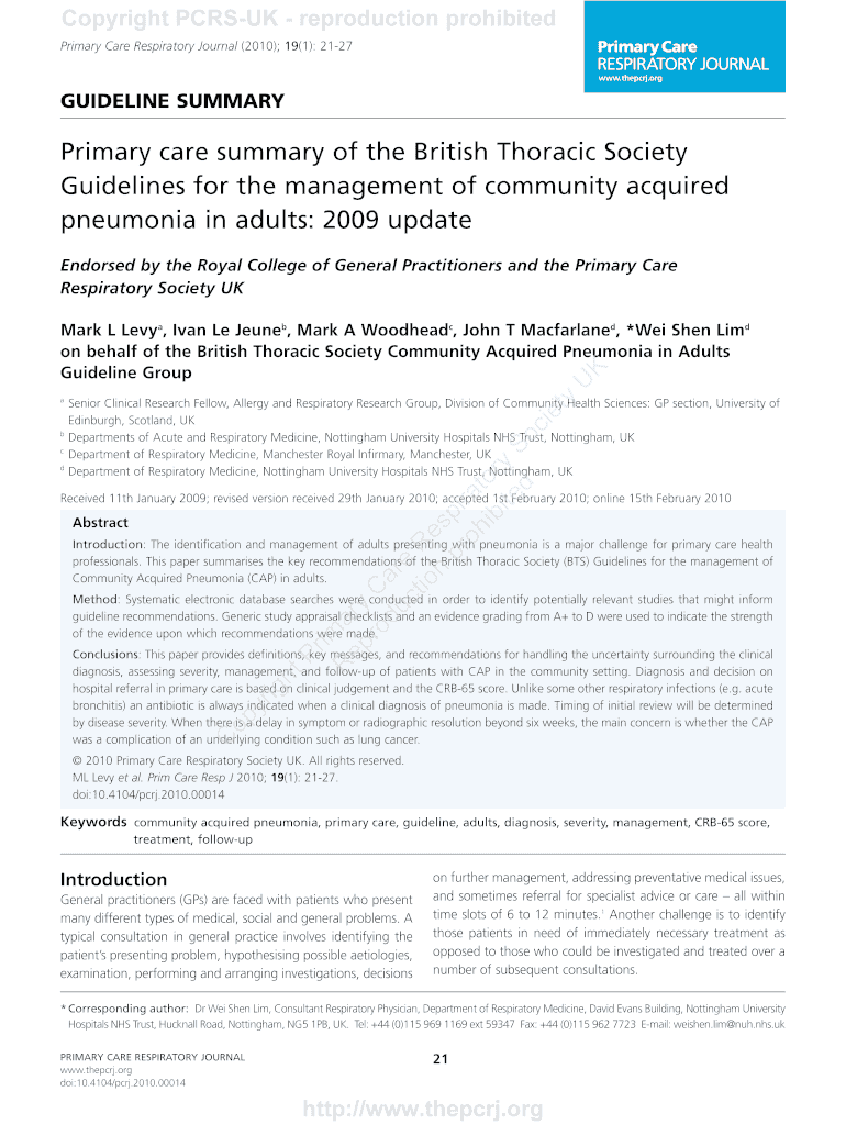 Full Text Primary Care Respiratory Journal Thepcrj  Form