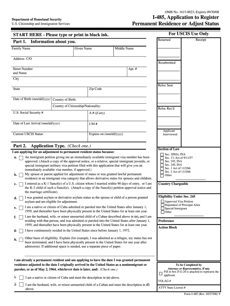  Online Fillable I 485 Form 2021