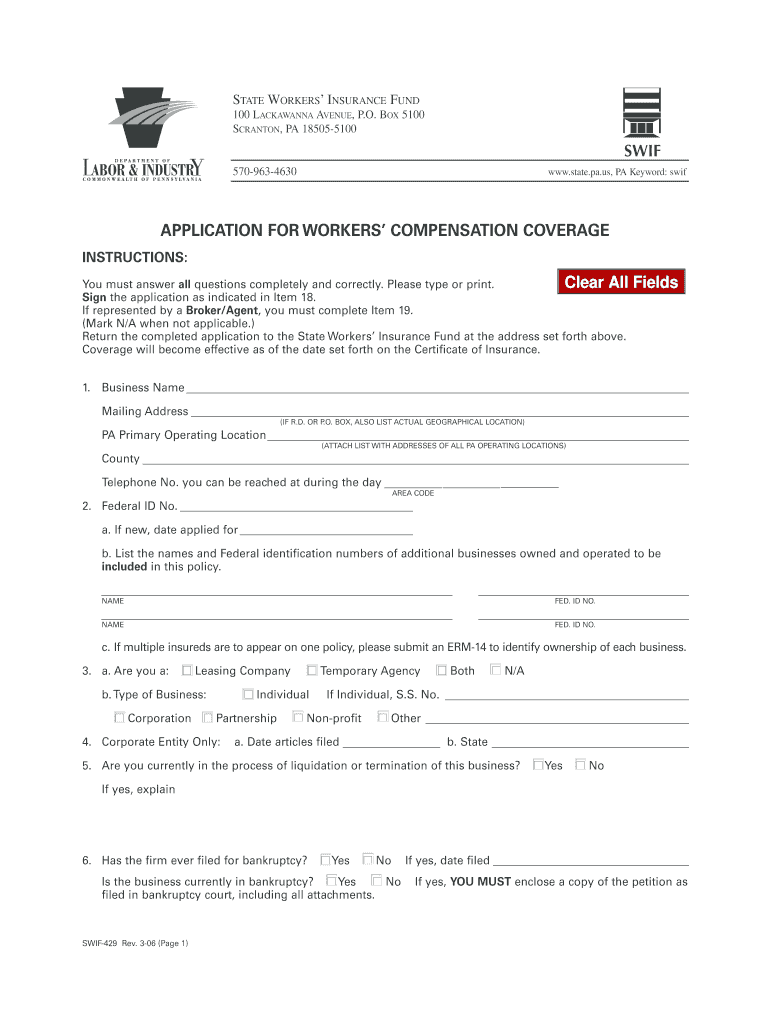  Swif App  Form 2006