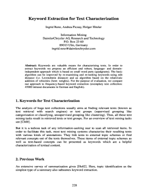 Keyword Extraction for Text Characterization Subs Emis  Form