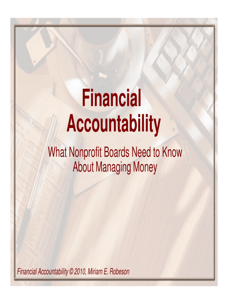 Financial Accountability , Miriam E Robeson Law Latte  Form