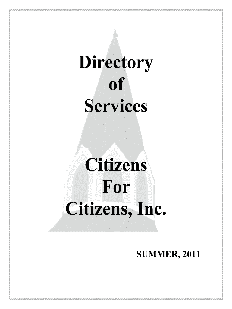 Directory of Services PDF , 448k Citizens for Citizens, Inc Cfcinc  Form