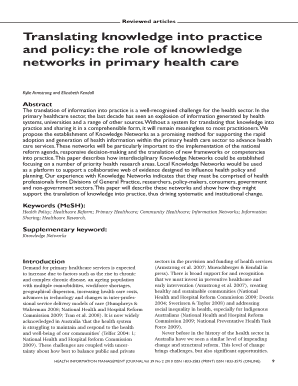 Translating Knowledge into Practice and Policy the Role of Himaa Org  Form