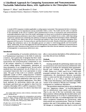 A Likelihood Approach for Comparing Synonymous and Mbe Oxfordjournals  Form