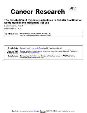 The Distribution of Pyridine Nucleotides in Cellular Frac Cancerres Aacrjournals  Form