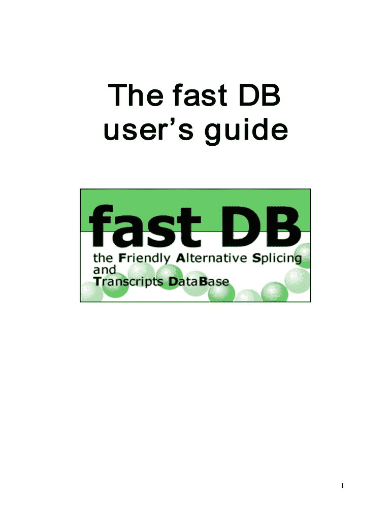 The Fast DB User&#039;s Guide  Form