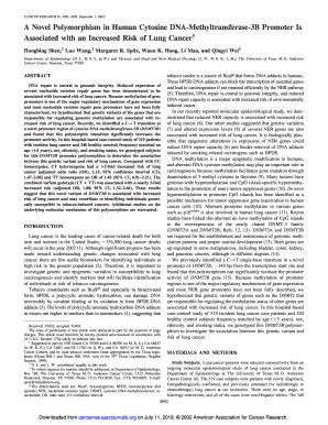 A Novel Polymorphism in Human Cytosine DNA Methyltransferase Cancerres Aacrjournals  Form