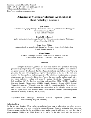 Molecular Markers Application in Modern Plant Research  Form