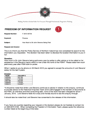 How Much is Sir John Stevens Being Paid Police Service of Psni Police  Form