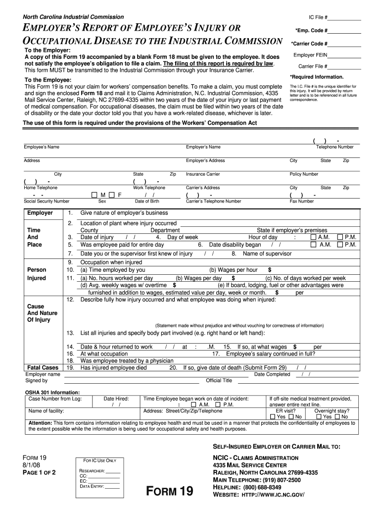  Form 19 2008