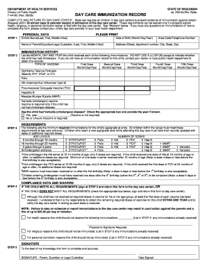 Fill in Shot Record  Form