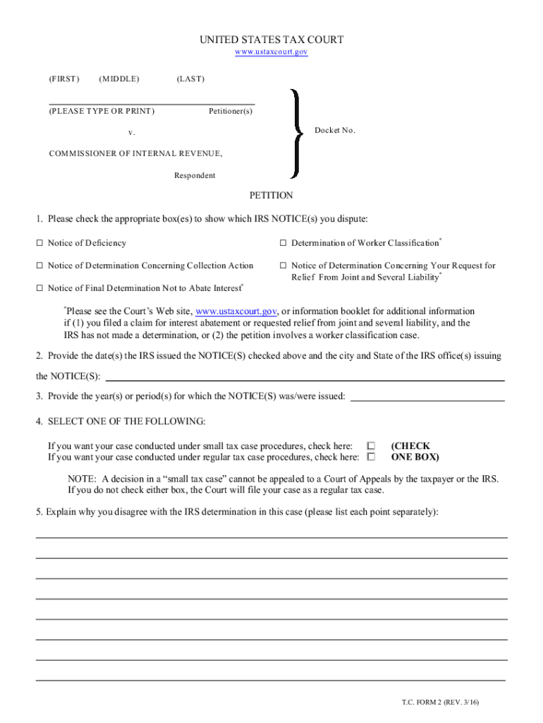  Petition the Tax Court  Form 2011-2024