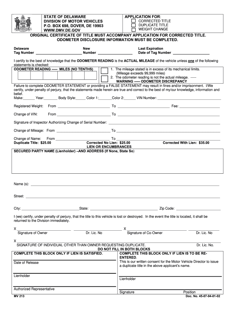 Mv 213  Form