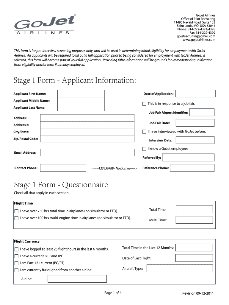 Gojet Application Form
