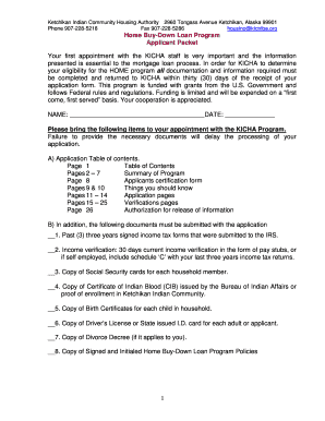 1 Home Buy Down Loan Program Applicant Packet Your First Kictribe  Form