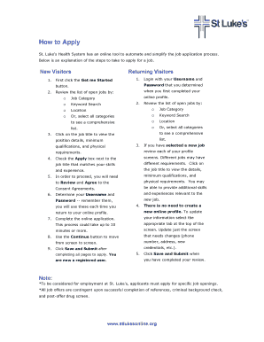 Luke&#039;s Health System Has an Online Tool to Automate and Simplify the Job Application Process  Form