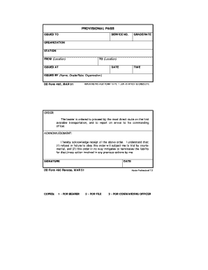 Dd Form 460