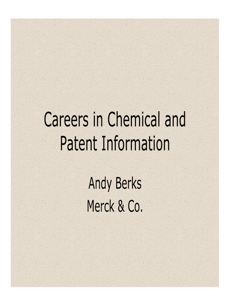 Careers in Chemical and Patent Information Acscinf