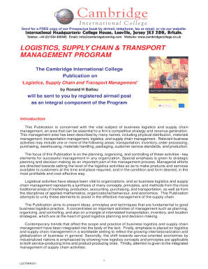 Business Logistics Supply Chain Management Ronald H Ballou PDF  Form